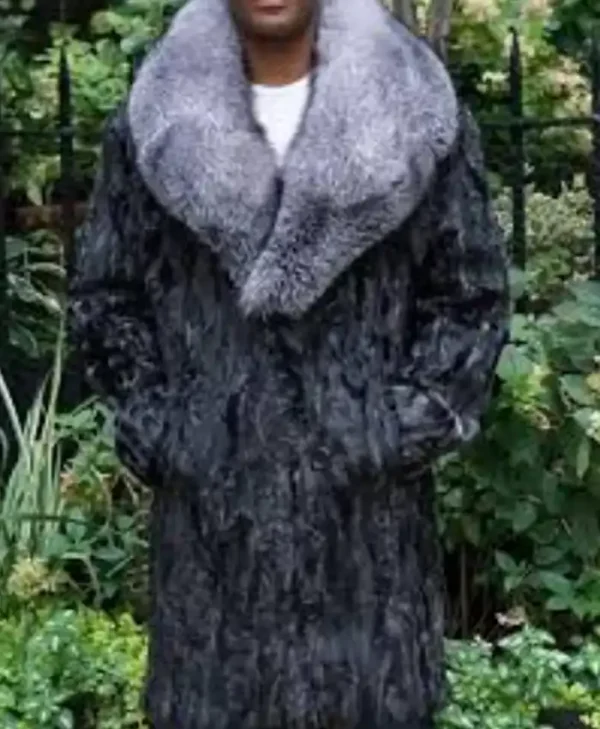 Grey Swakara Persian Lamb Fur Coat webp