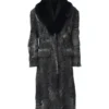 Grey Womens Persian Lamb Fur Mink Collar Trench Coat.webp