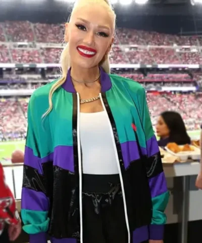 Gwen Stefani Dsquared2 Colour-Block Vintage Bomber Jacket
