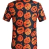 Halloween 2023 Orange Pumpkin Button Printed Shirt Back
