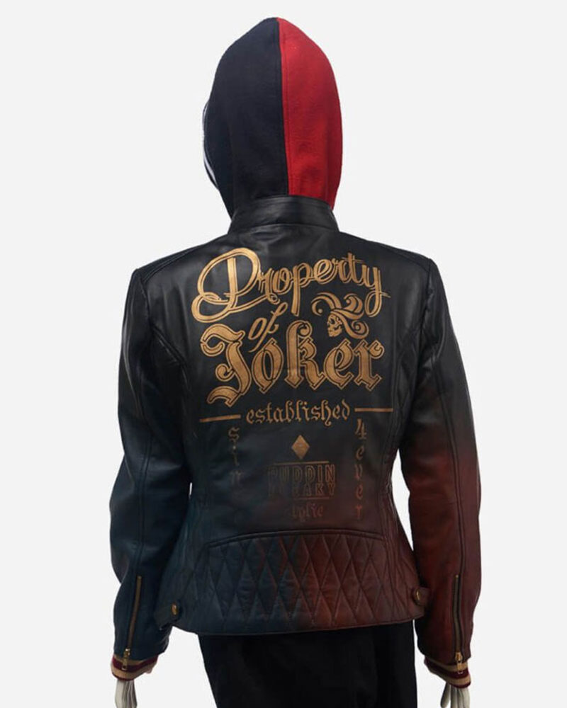 Harley Quinn Daddys Lil Monster Quilted Leather Jacket With Hdood 99554