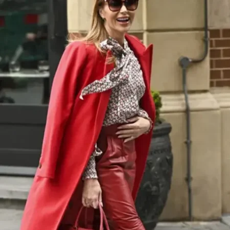 Heart FM Breakfast Amanda Holden Red Trench Coat 1