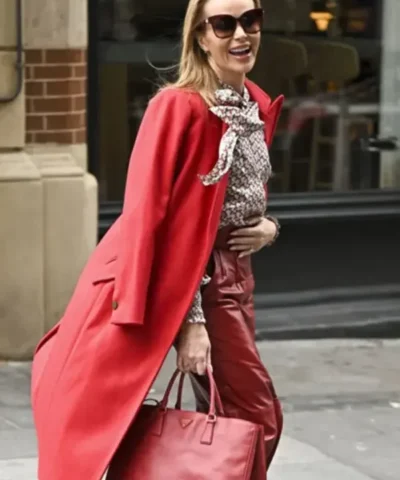 Heart FM Breakfast Amanda Holden Red Trench Coat For Sale 600x729