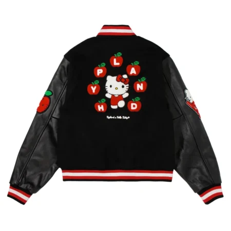 Hello Kitty Apples Varsity Black Jacket For Sale