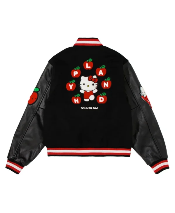 Hello Kitty Apples Varsity Black Jacket For Sale