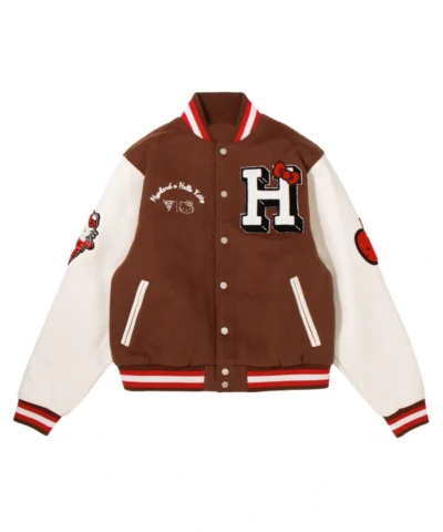 Hello Kitty Apples Varsity Coffee Brown Jacket