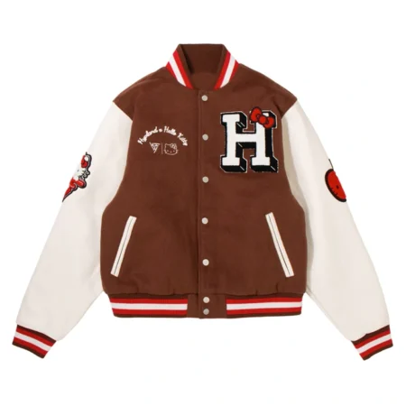 Hello Kitty Apples Varsity Coffee Brown Jacket
