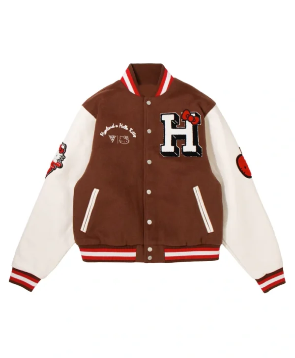 Hello Kitty Apples Varsity Coffee Brown Jacket