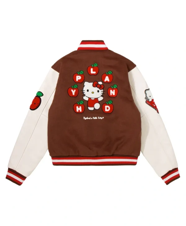 Hello Kitty Apples Varsity Coffee Brown Jacket For Sale