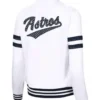 Houston Astros All White Varsity Jacket back