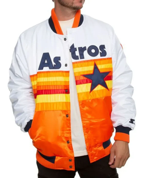 Houston Astros White and Orange Jacket