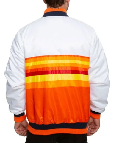 Houston Astros White and Orange Jacket back