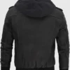 Jacey Hooded Bomber Leather Jacket Back 510x638