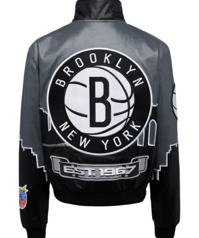 Jeff Hamilton x Nets Skyline Varsity Jacket back