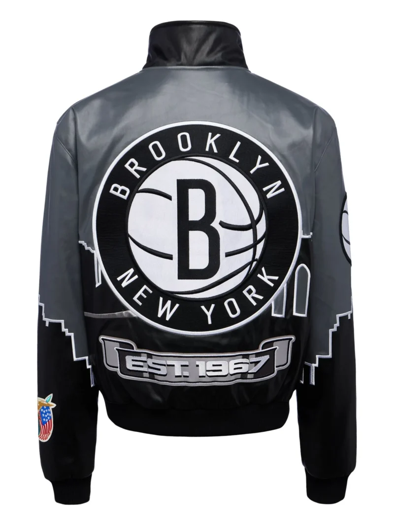 Jeff Hamilton x Nets Skyline Varsity Jacket back