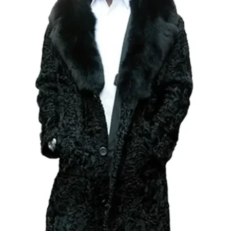 Jeffery Persian Lamb Astrakhan Fox Fur Collar Coat webp