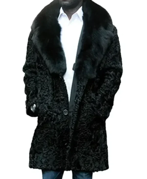 Jeffery Persian Lamb Astrakhan Fox Fur Collar Coat webp
