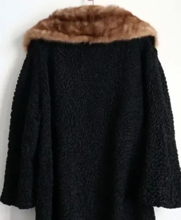 Karakul Persian Black Lamb Fur With Real Mink Fur Collar Winter Coat For Mens webp