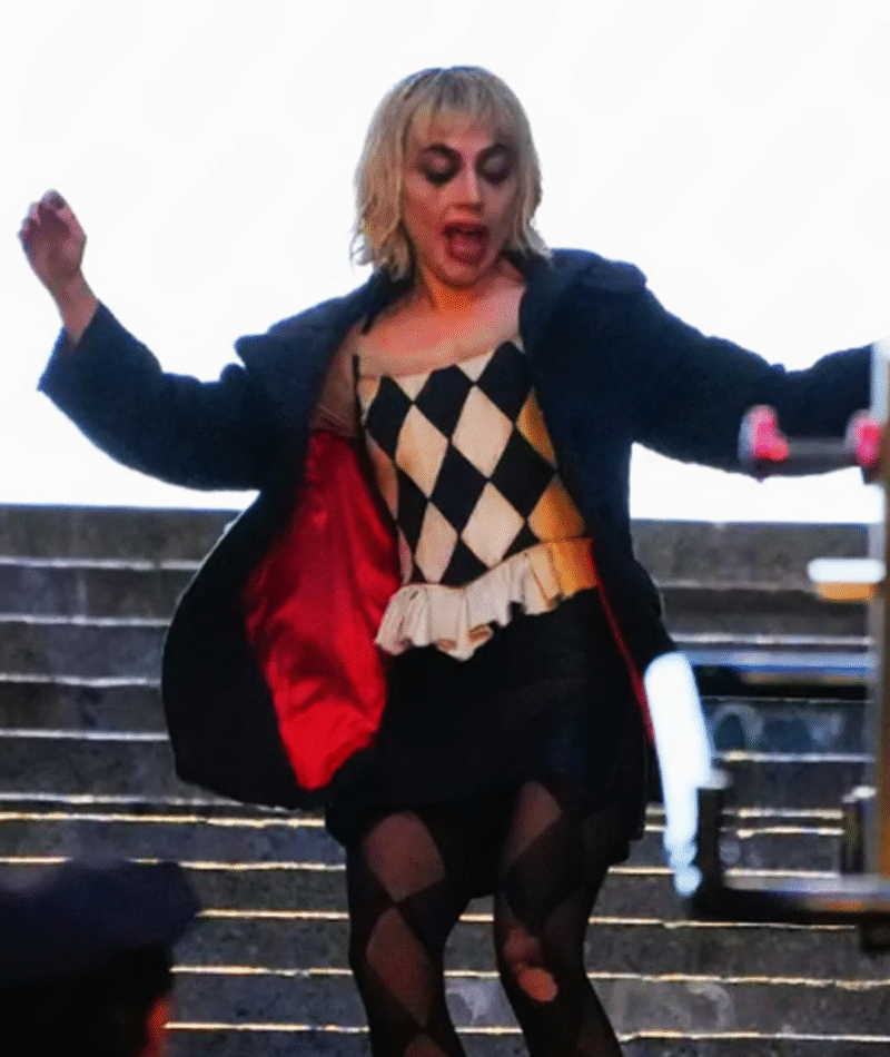 Lady Gaga Joker 2024 Harley Quinn Black Coat 32358