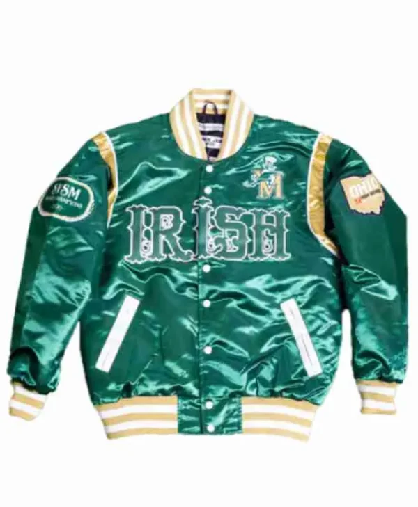 Lebron James Irish High School Green Satin Jacket