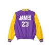 Lebron James Los Angeles Lakers Bomber Purple Jacket Back