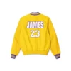 Lebron James Los Angeles Lakers Bomber Yellow Jacket Back