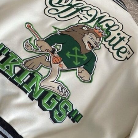 Lebron James Off White Varsity Jacket For Sale