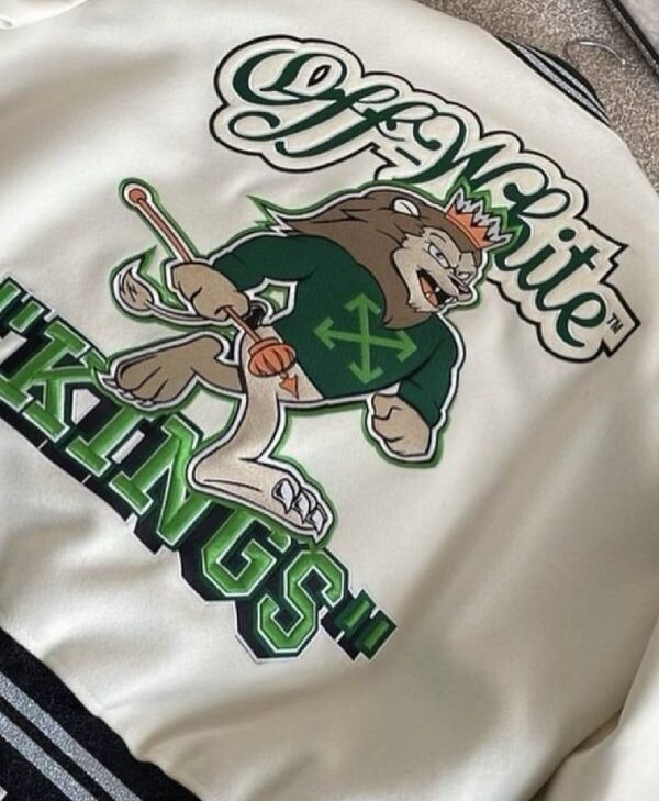 Lebron James Off White Varsity Jacket For Sale