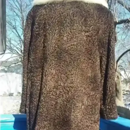 Marie Persian Lamb Coat Dark Brown With Mink Collar For Men And Women webp