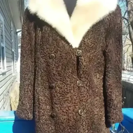 Marie Persian Lamb Coat With Mink Collar webp