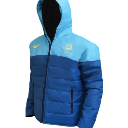 Matildas 2023 Blue Puffer Jacket Side Look
