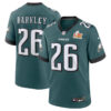 Mens Nike Saquon Barkley Eagles Super Bowl LIX Jersey front
