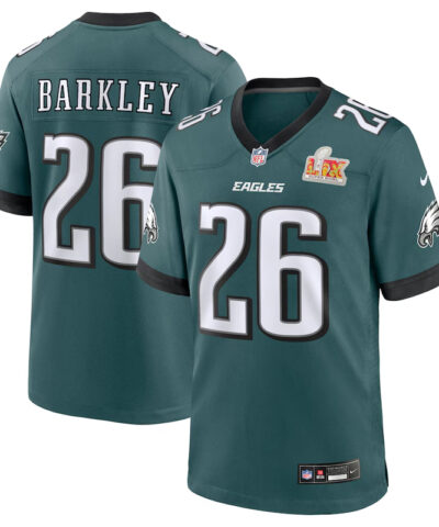 Mens Nike Saquon Barkley Eagles Super Bowl LIX Jersey front
