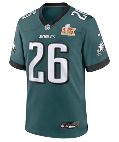 Mens Nike Saquon Barkley Eagles Super Bowl LIX Jersey front1