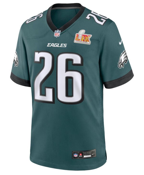 Mens Nike Saquon Barkley Eagles Super Bowl LIX Jersey front1