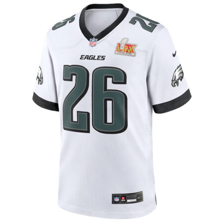 Mens Nike Saquon Barkley Eagles Super Bowl LIX Jersey front3