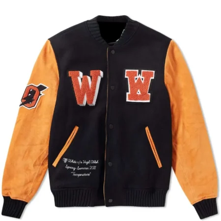 Men s Off White Eagle Temp Varsity Jacket