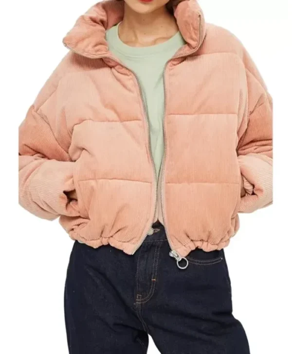 Midnight Mass Annarah Cymone Pink Corduroy Puffer Jacket