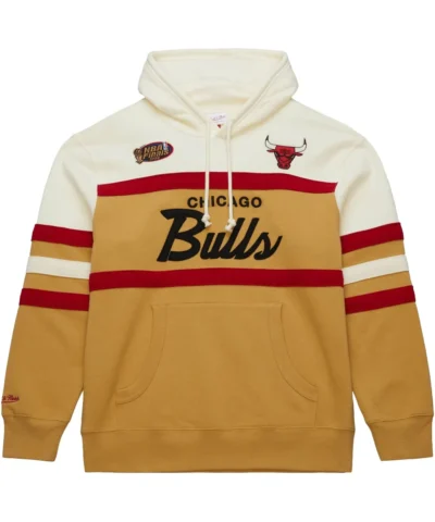 Mitchell & Ness NBA Head Coach Bulls Tan Cream Hoodie