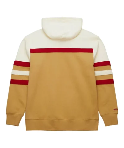 Mitchell & Ness NBA Head Coach Bulls Tan Cream Hoodie back