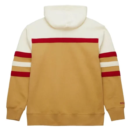 Mitchell Ness NBA Head Coach Bulls Tan Cream Hoodie back