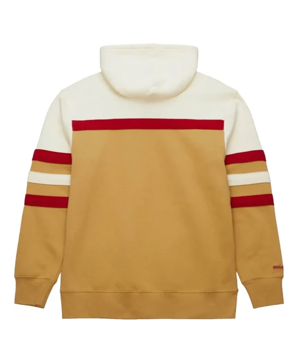 Mitchell Ness NBA Head Coach Bulls Tan Cream Hoodie back