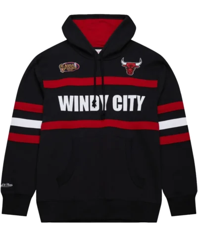 Mitchell & Ness NBA Head Coach Vintage Logo Bulls Black Hoodie