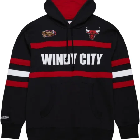 Mitchell Ness NBA Head Coach Vintage Logo Bulls Black Hoodie
