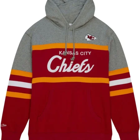 Mitchell Ness NFL Head Coach Chiefs Grey Red Hoodie