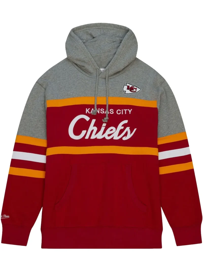 Mitchell Ness NFL Head Coach Chiefs Grey Red Hoodie