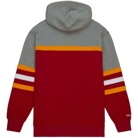 Mitchell Ness NFL Head Coach Chiefs Grey Red Hoodie back