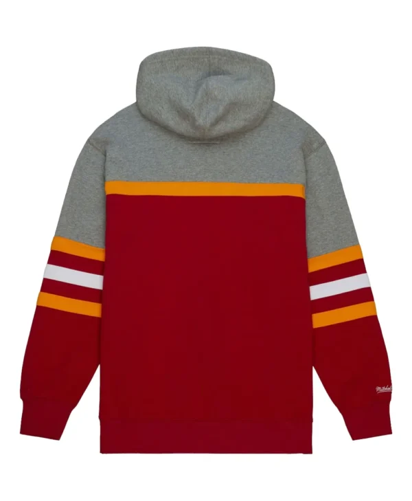 Mitchell Ness NFL Head Coach Chiefs Grey Red Hoodie back