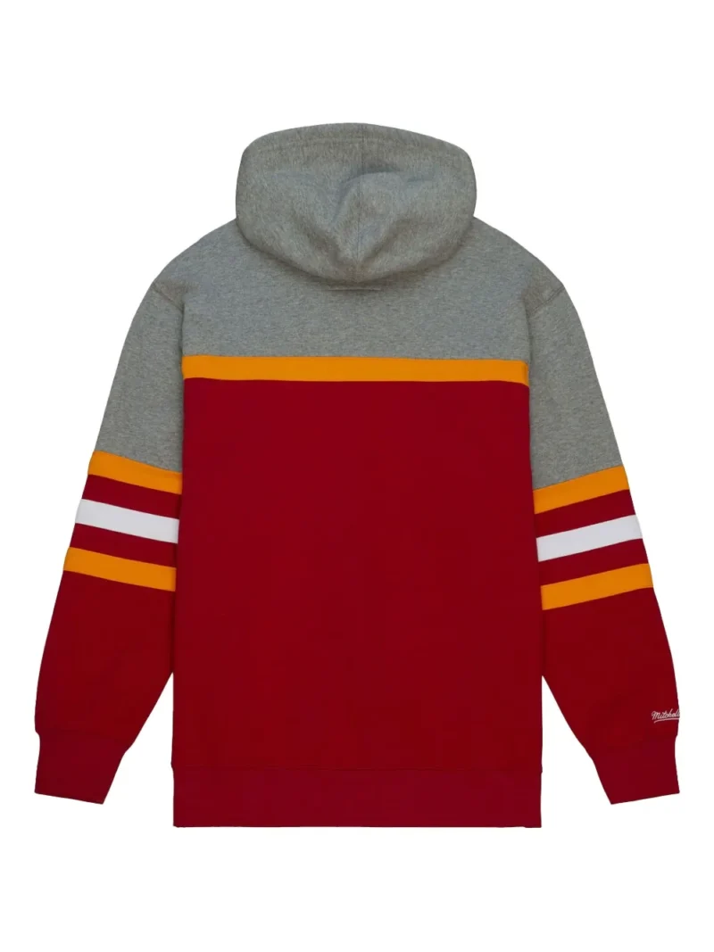 Mitchell Ness NFL Head Coach Chiefs Grey Red Hoodie back