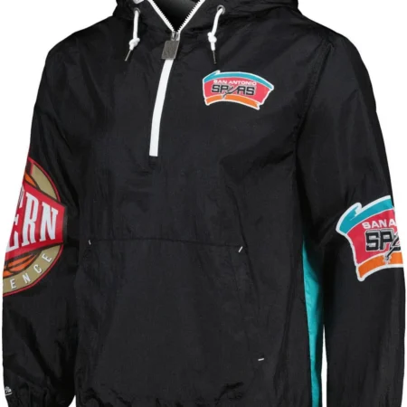 Mitchell Ness Team OG 2 0 Spurs Windbreaker Hoodie